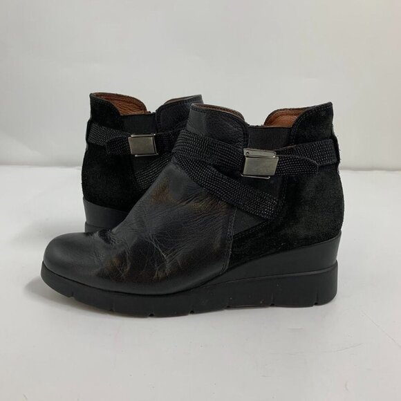 Hispanitas Women's Larae Leather Cross Buckle Heeled Boot Size 7.5/38 - Picture 5 of 15